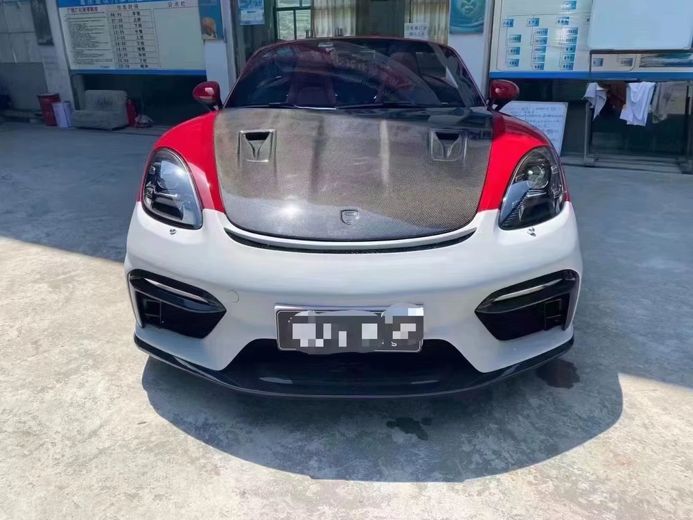 Rs Style Cover Hood for Porsche 718 981 991 Upgrade Carbon Fiber Engine Valve Cover
