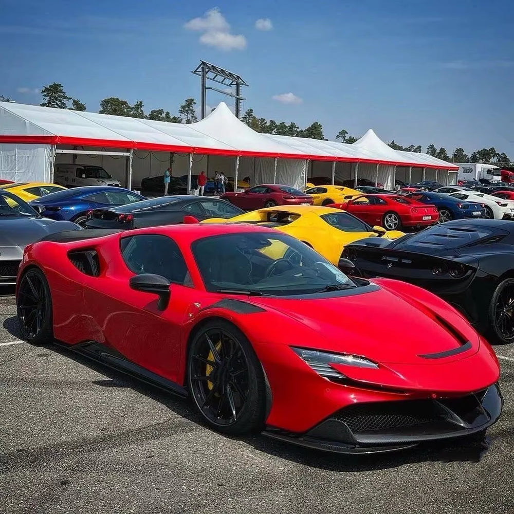 Dry Carbon Fiber OEM Style for Ferrari SF90 Front Lip Skirt Rear Diffuser Spoiler Body Kit Car Parts