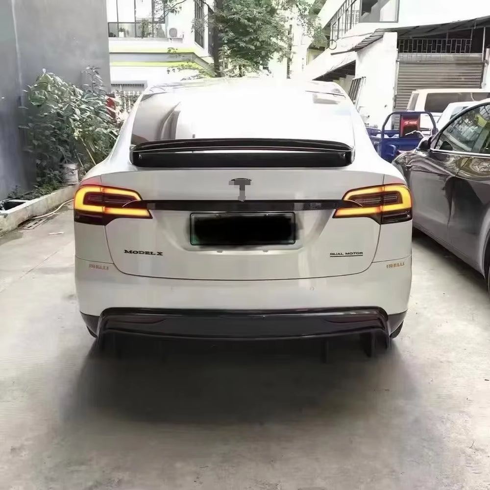 Body Kit for Tesla Model X RZ Style Carbon Fiber Front Lip Side Skirts Rear Diffuser Spoiler