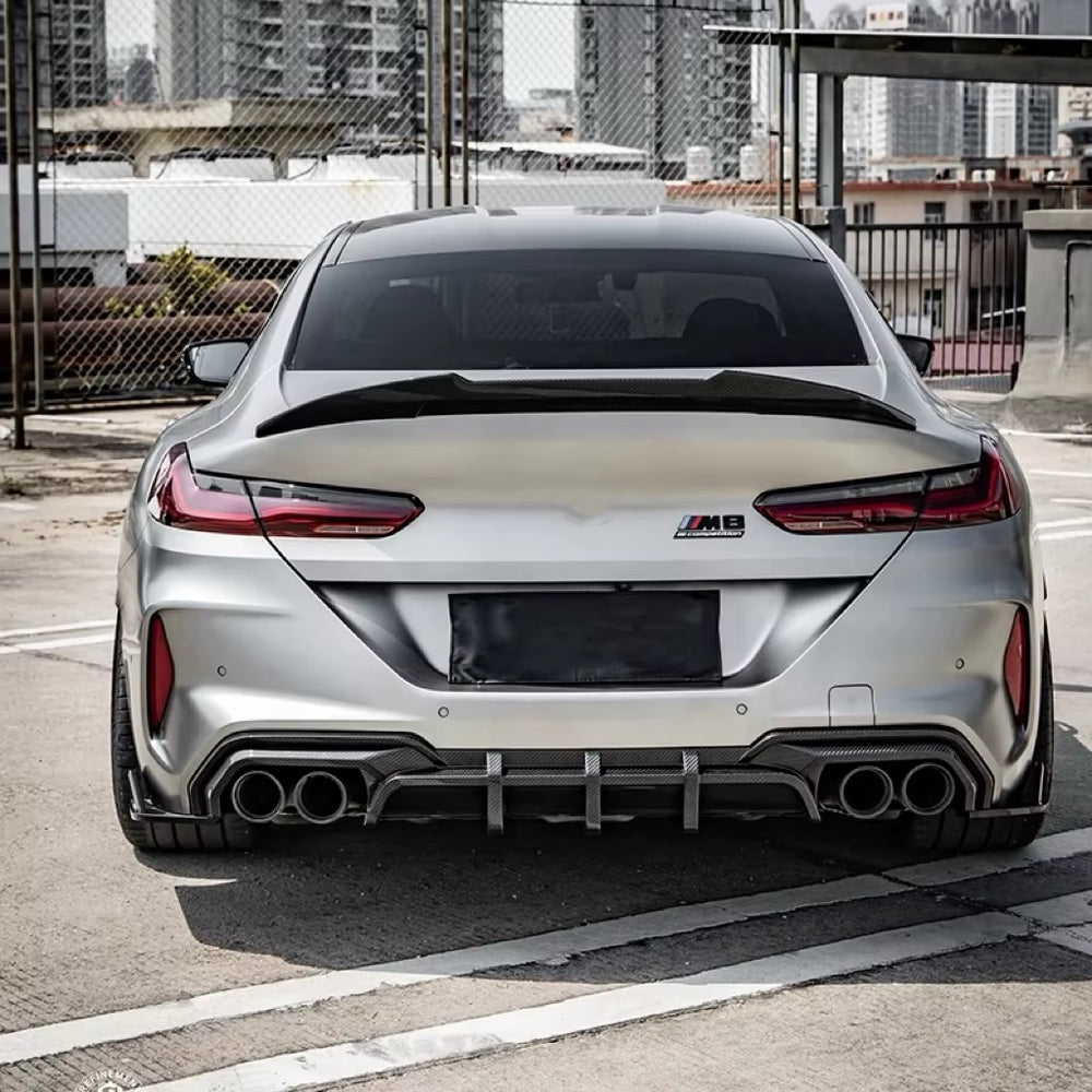 SQ Style Dry Carbon Fiber Body Kit for BMW M8 Front Lip Rear Diffuse Spoiler Hood
