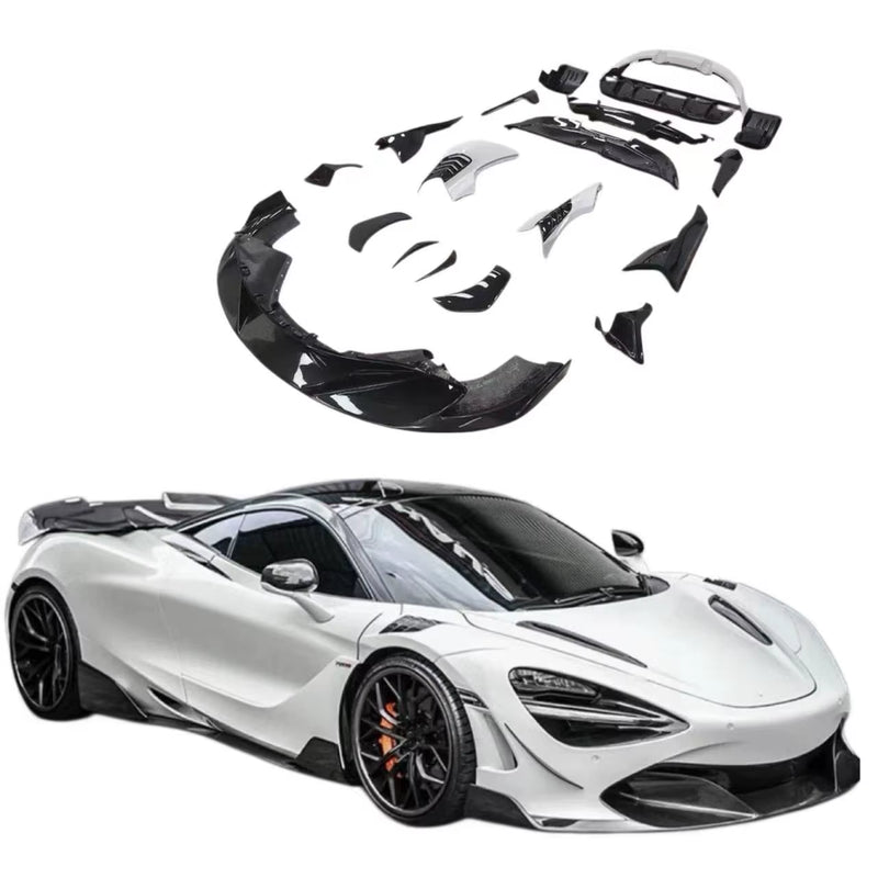 For Mclaren 720S Upgrade RYFT Style Dry Carbon Fiber Body Kit Front Lip Wind Deflector Fender Side Skirts Rear Diffuser Spoiler