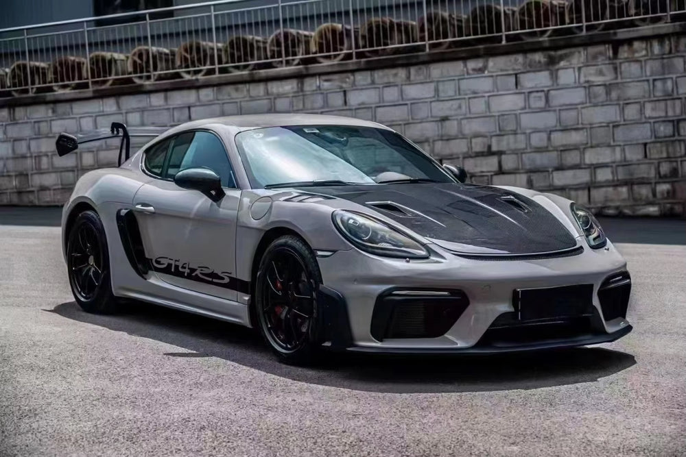 Upgrade RS Style Body Kit for Porsche 718 Boxster Cayman 2016-2022 Front and Rear Bumper Diffuser Spoiler Engine Cover Body Kit