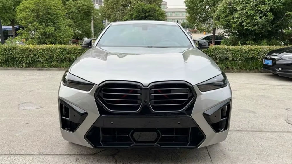 Upgrade 2024 X6M Style Body Kit for BMW X6 G06 Front and Rear Bumper Diffuser Spoiler Hood.