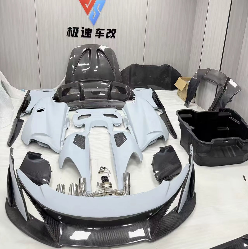 675LT Body Kits for Mclaren 650S Excellent Carbon Fiber Front Lip Side Skirt Rear Diffuser Hood Bonnet Fender