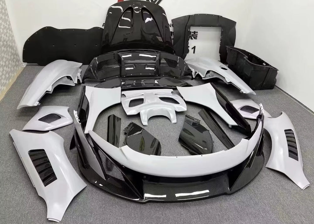 Upgrade 675LT Style Body Kit for Mclaren Mp4-12C 650S Front Bumper Rear Bumper Fender Hood Rear Diffuser Spoiler Hood