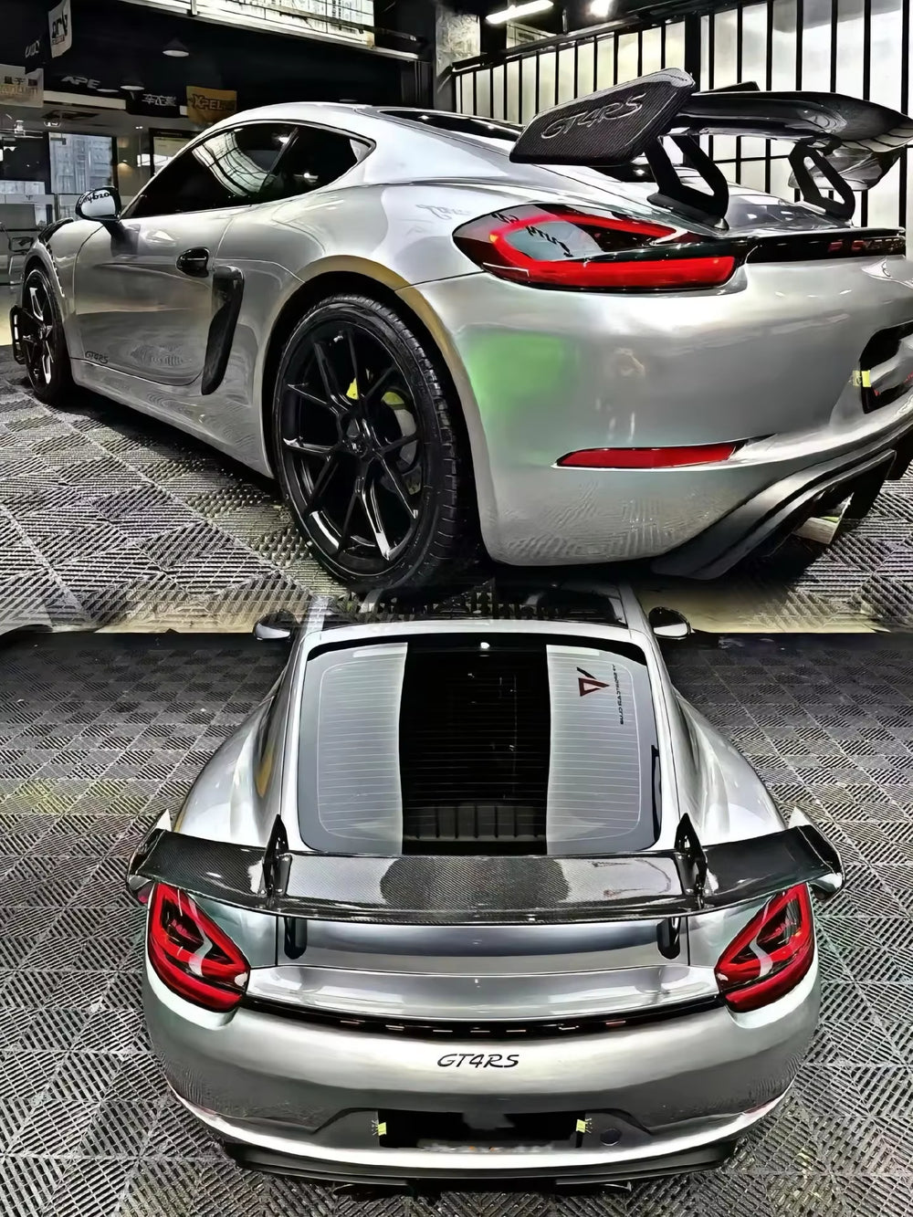 Front Bumper Carbon Fiber Facelift Body Kit for Porsche 718 Cayman Side Skirt Rear Diffuser Spoiler RS Style