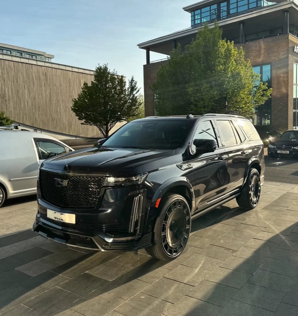 Dry Carbon Fiber MSY Style Body Kit for Cadillac Escalade - Front Lip, Side Skirts, and Rear Diffuser Spoiler