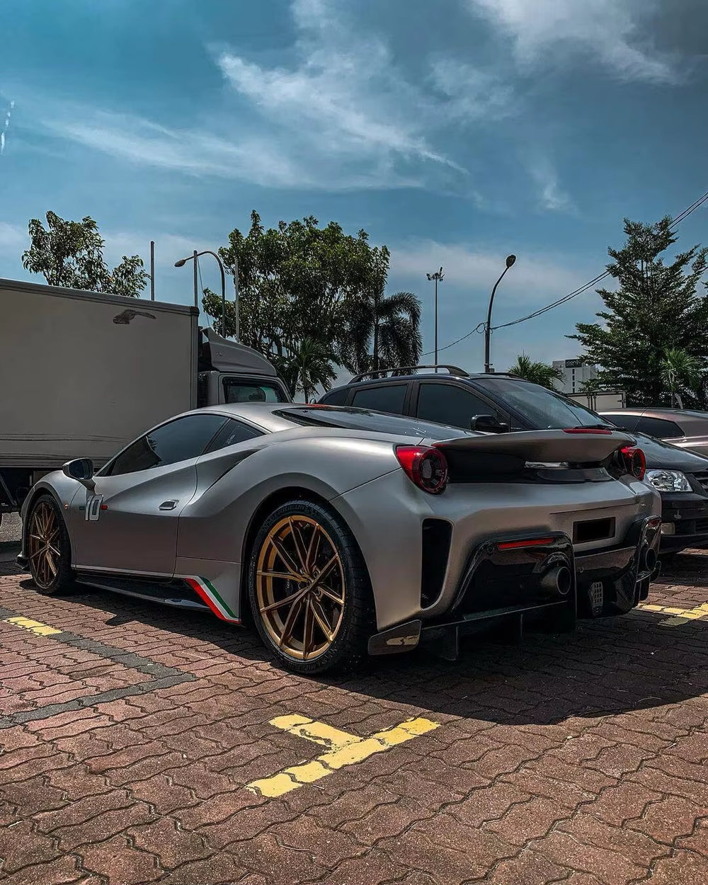 Upgrade Pista Style Body Kit for 488 Front and Rear Bumper Diffuser Spoiler Body Kit
