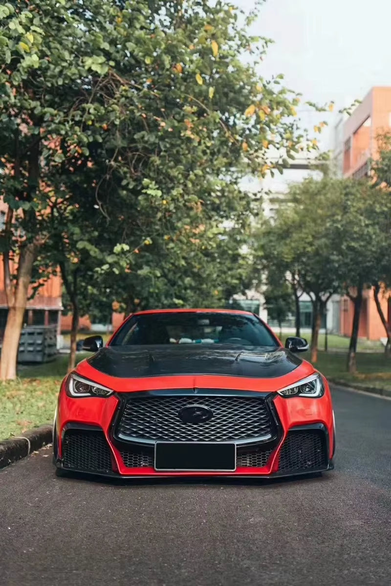 For Infiniti Q60 Q60S CV37 Ct Style Carbon Hood Vented Hood Q60 Engine Cover
