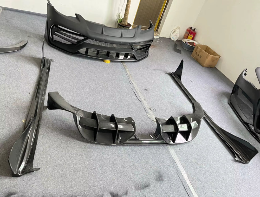 For Porsche 718 Cayman Boxster Upgrade PD Style Front Bumper Rear Bumper Side Skirt Rear Diffuser Spoiler Body Kit