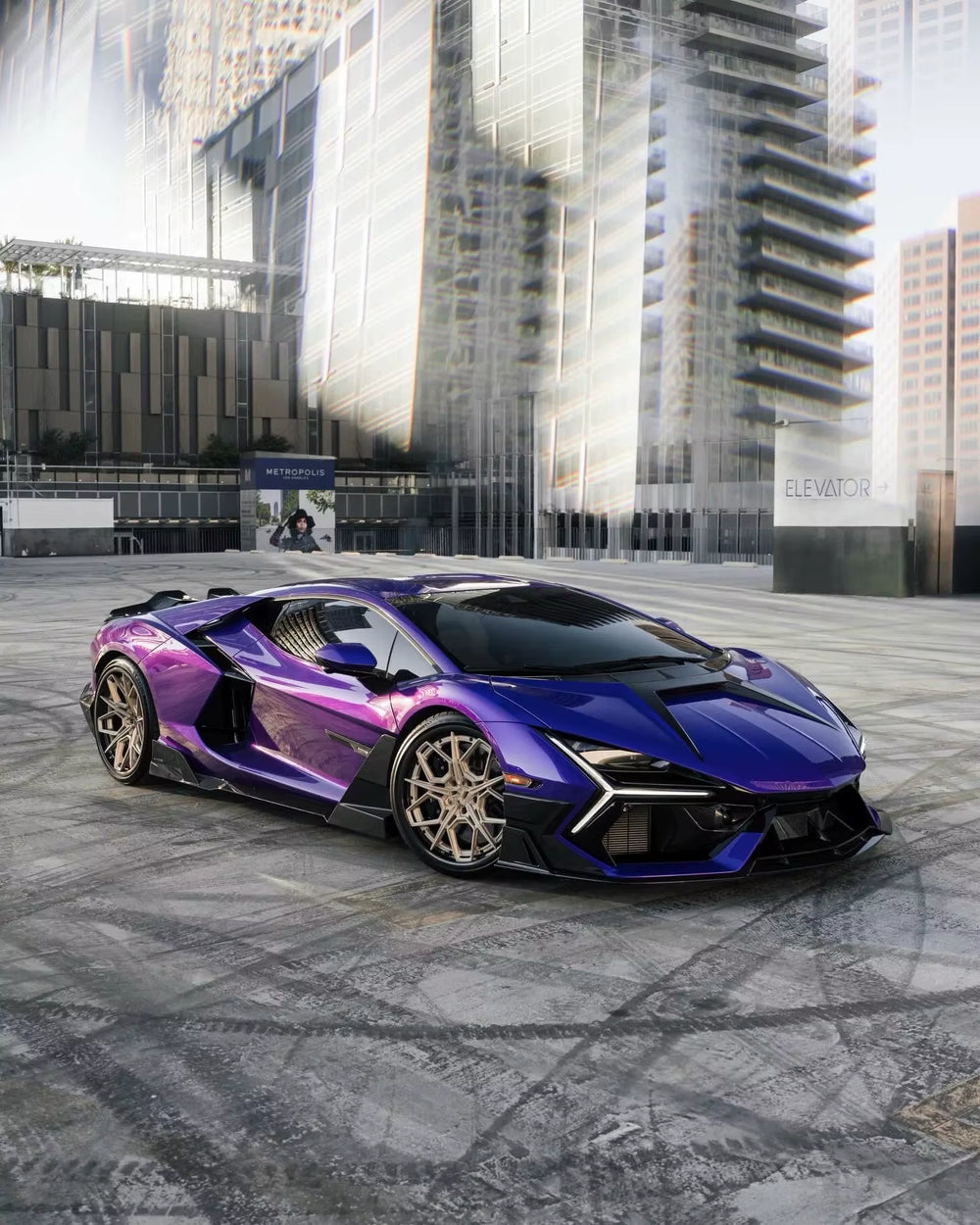 For Lamborghini Revuelto Upgrade MSY Dry Carbon Fiber Front Lip Skirt Rear Diffuser Spoiler Hood Mirror Body Kit