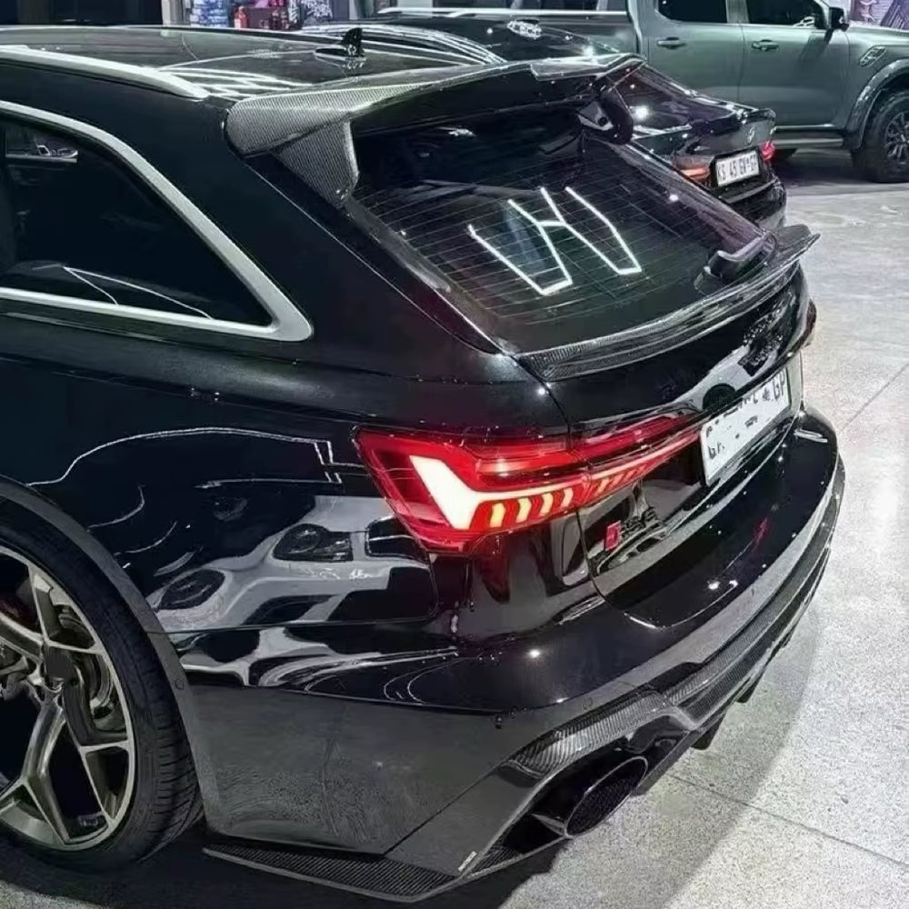 High Quality Dry Carbon Fiber Body Kit for Audi Rs6 Rs7 Upgrade PK Style Dry Carbon Fiber Rear Diffuser Spoiler Body Kit