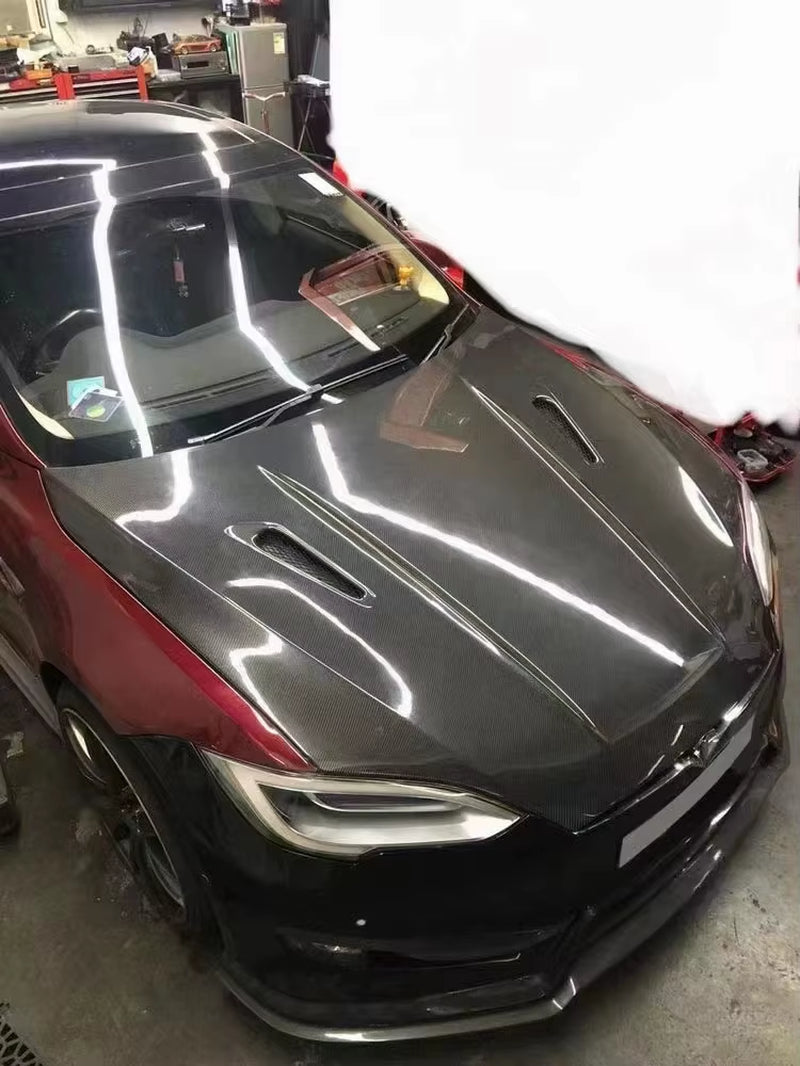 Car Body Kit Auto Body Kit for Tesla Model S 14-23 Carbon Fiber Front Hood