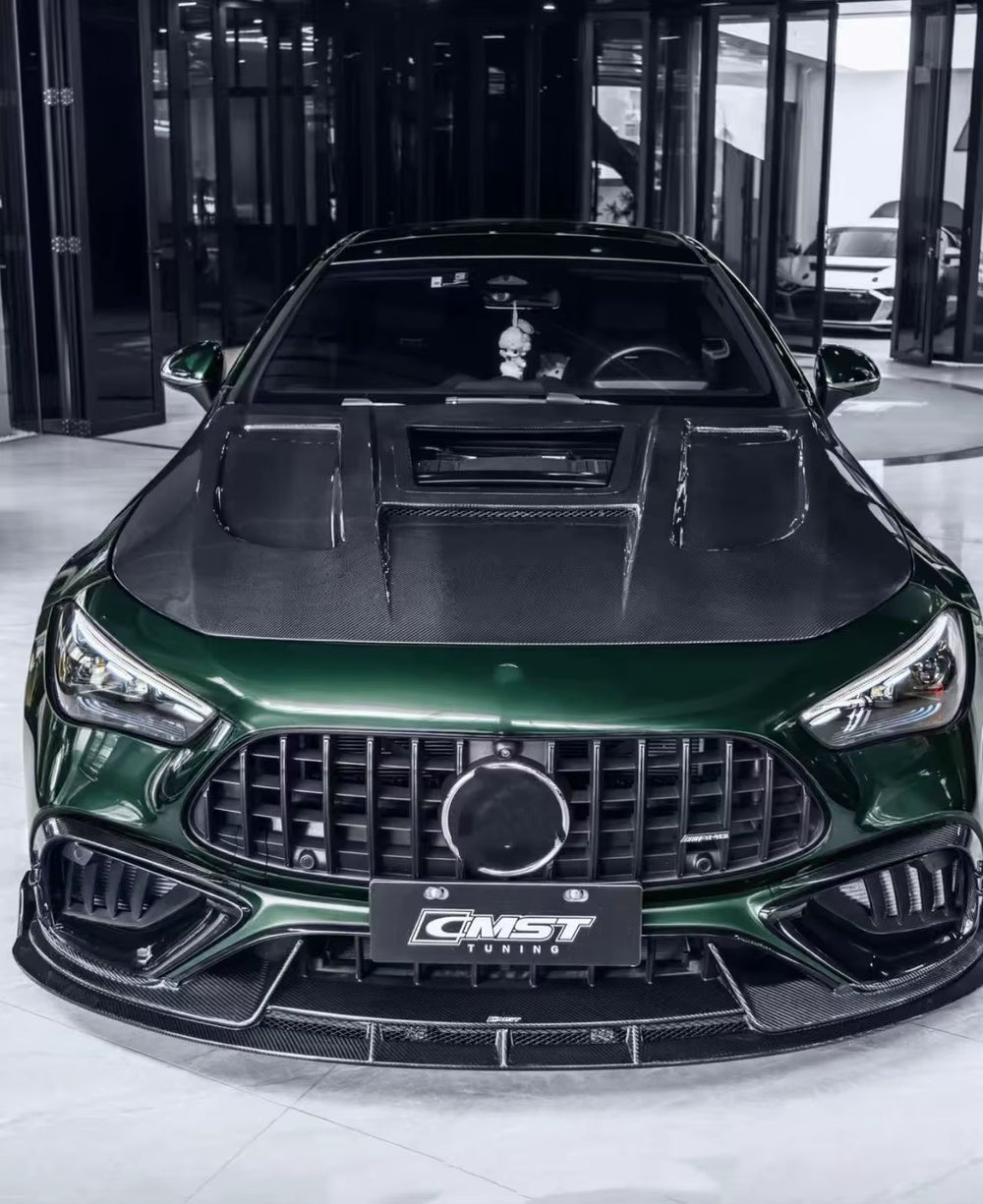 For Mercedes-Benz CLE 53 CMST Style Dry Carbon Fiber Body Kit Front Lip Side Skirts Rear Diffuser Spoiler Hood Body Kit