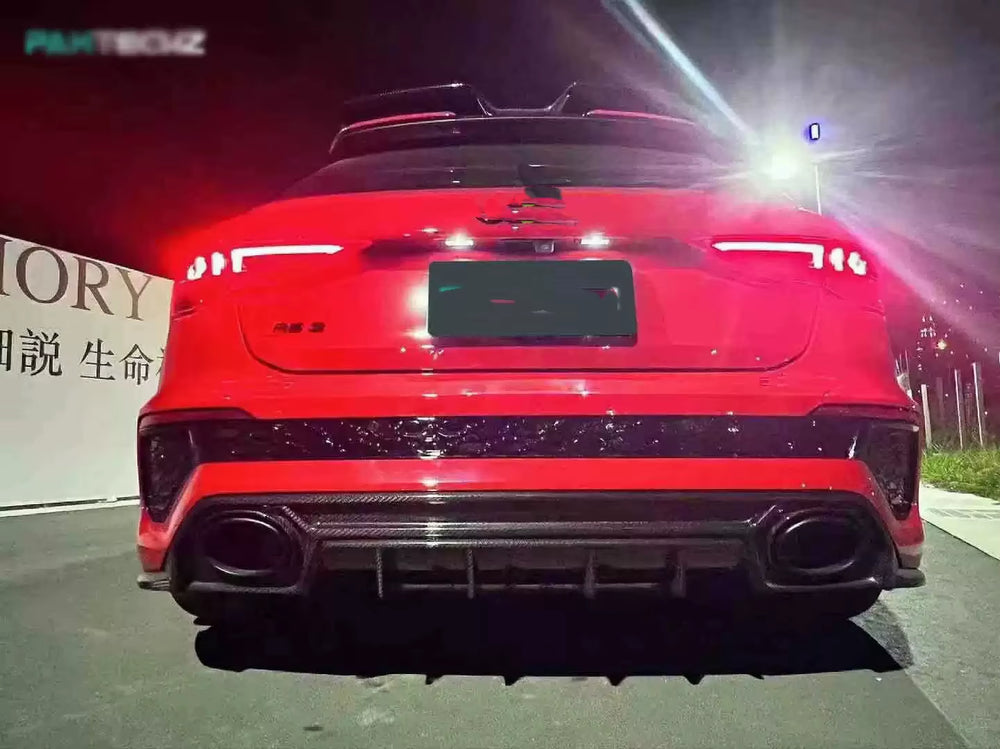 High-Quality Dry Carbon Body Kit for Audi RS3 8Y Upgrade PK Style Dry Carbon Fiber Front Lip Diffuser Spoiler
