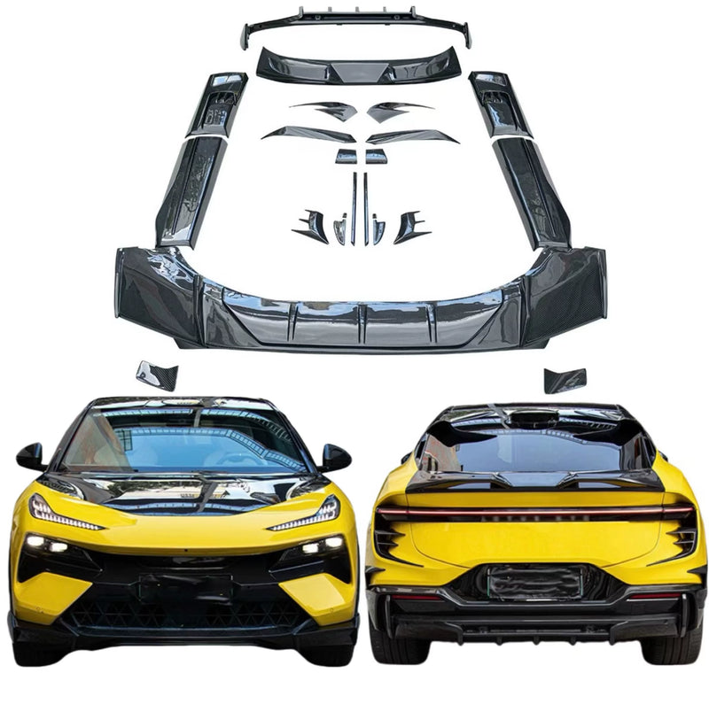High-Quality Dry Carbon Fiber Body Kit for Lotus Eletre Upgrade Abia Style Front and Rear Bumper Rear Diffuser Spoiler