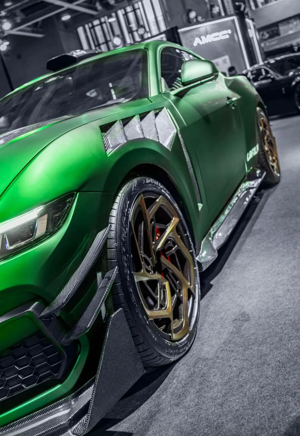 CMST Carbon Fiber Body Kit for 2024-2026 Ford Mustang: Front Lip, Rear Diffuser, Side Skirts, Canards, Hood, and Fenders
