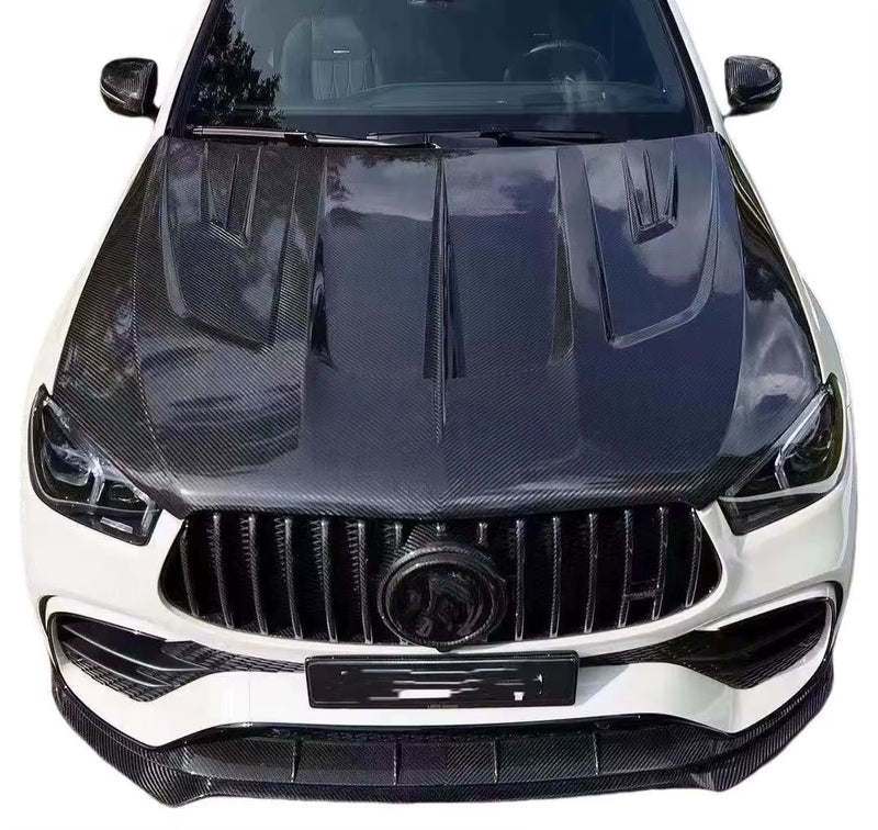 High Quality Carbon Fiber Body Kit for Mercedes-Benz GLE COUPE GLE53 GLE63 Upgrade LD Style Carbon Fiber Engine Vented Hood