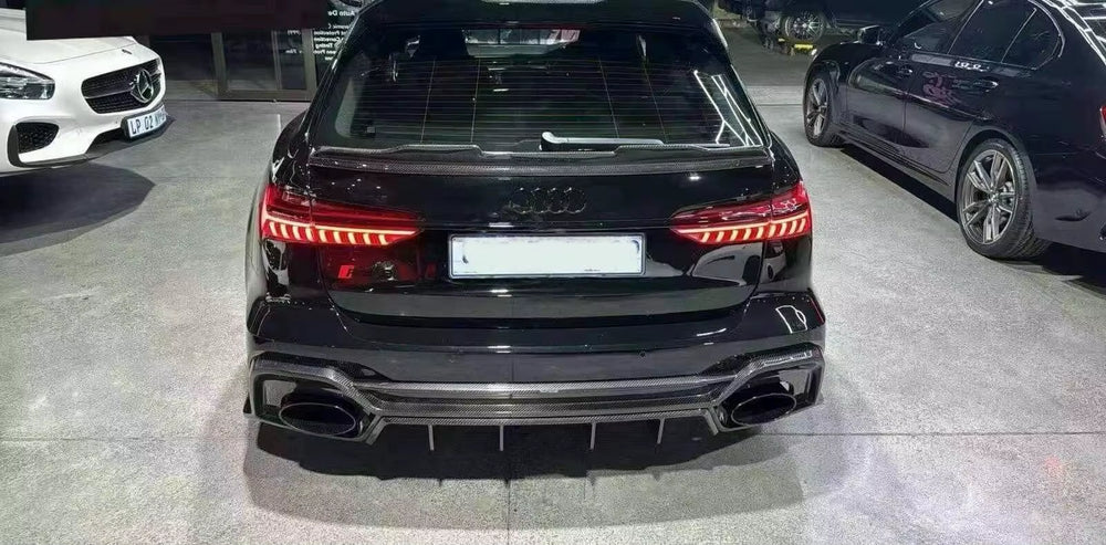 High Quality Dry Carbon Fiber Body Kit for Audi Rs6 Rs7 Upgrade PK Style Dry Carbon Fiber Rear Diffuser Spoiler Body Kit