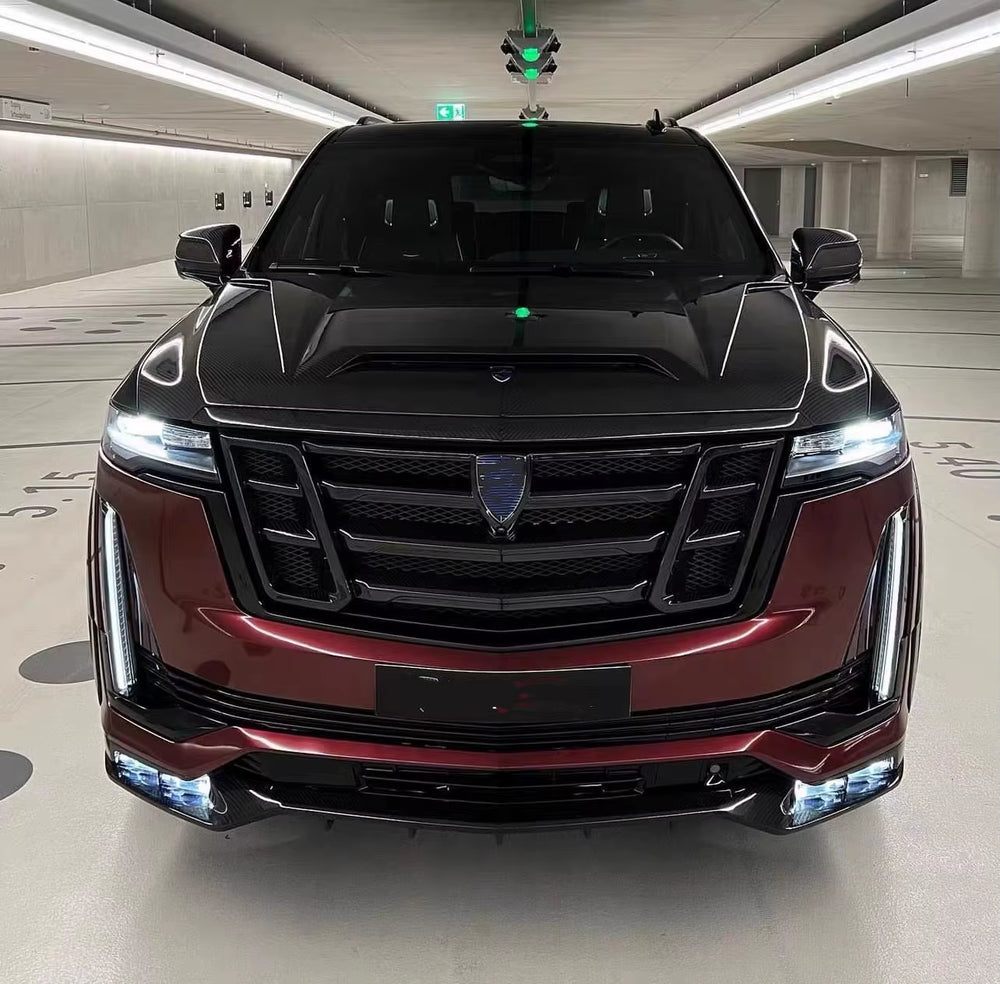 LD Style Body Kit for Cadillac Escalade Carbon Fiber Front Lip Rear Diffuser Spoiler Hood Grill Wide Body Kit