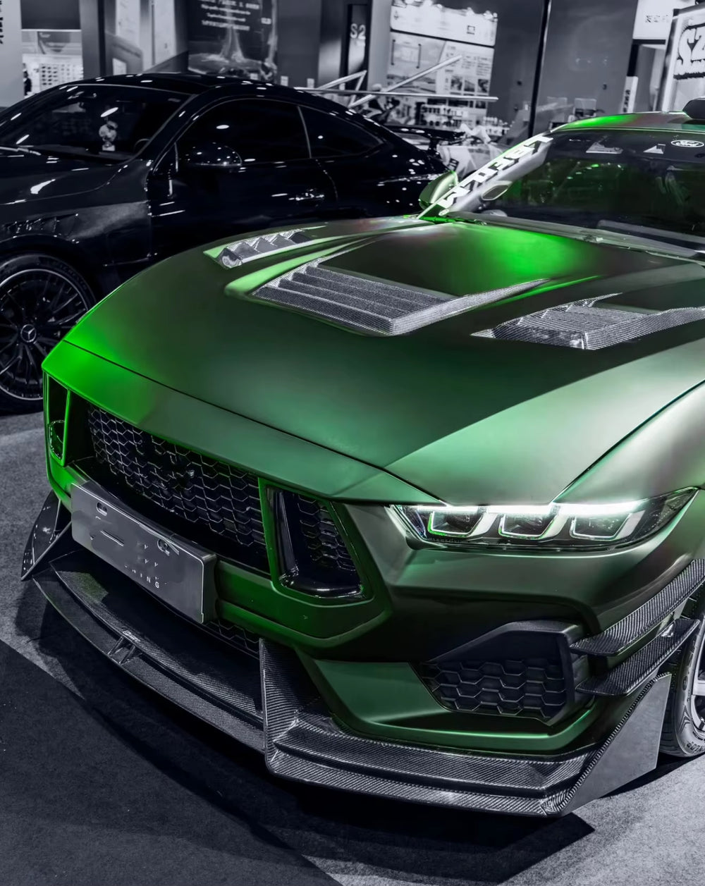 CMST Carbon Fiber Body Kit for 2024-2026 Ford Mustang: Front Lip, Rear Diffuser, Side Skirts, Canards, Hood, and Fenders