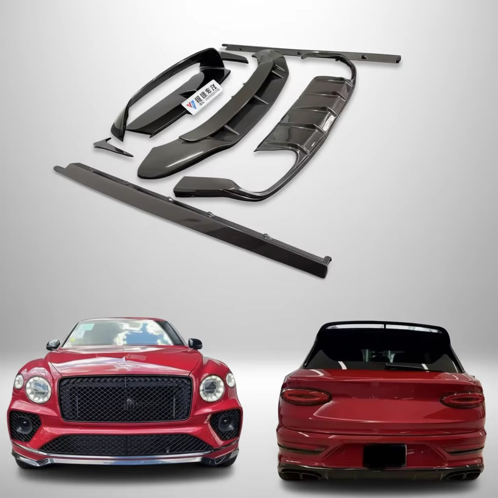 Upgrade Speed Style Carbon Fiber Body Kit for Bentley Bentayga New Front Lip Side Skirt Diffuser Spoiler Retrofit