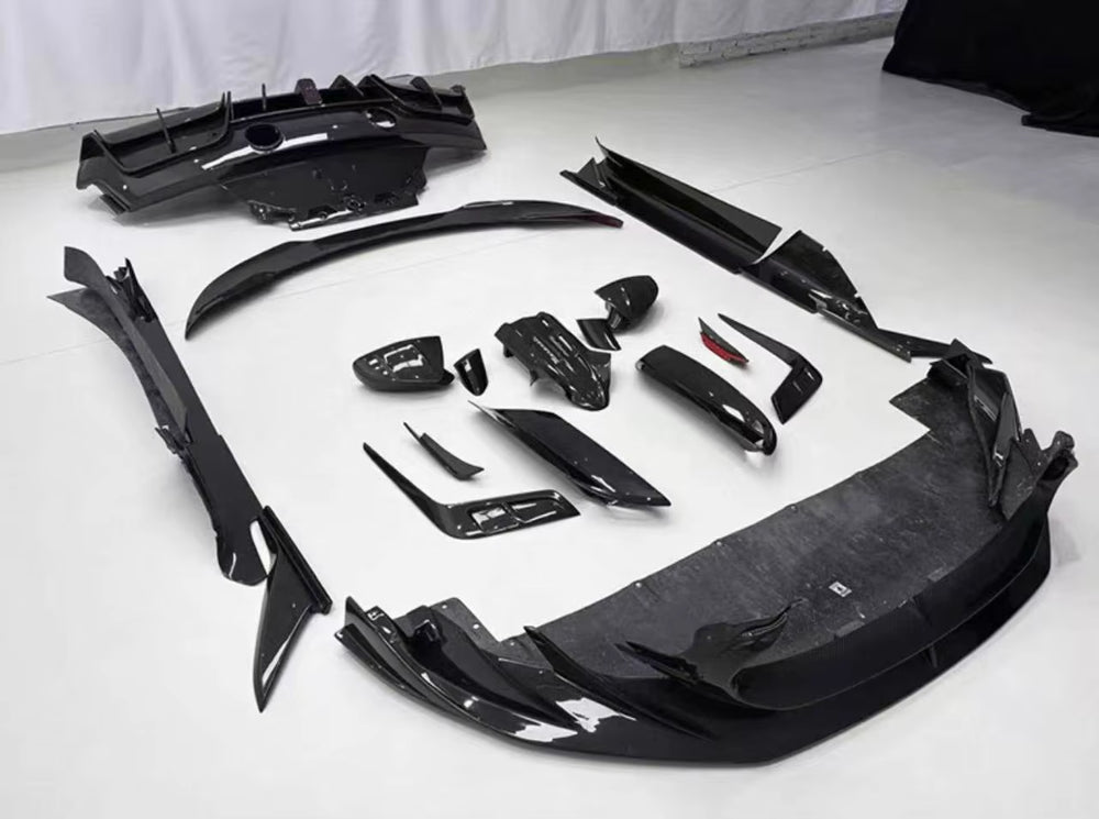 For Maserati Mc20 Upgrade MSY Dry Carbon Fiber Front Lip Skirt Rear Diffuser Spoiler Hood Mirror Body Kit