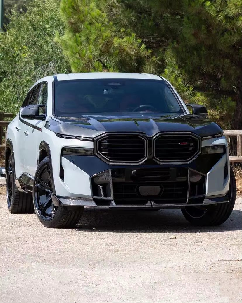 For BMW XM Carbon Fiber Wide Body Kit XM Upgrades Ld-Style Carbon Fiber Front Lip Diffuser Spoiler Hood Wide Bodykit