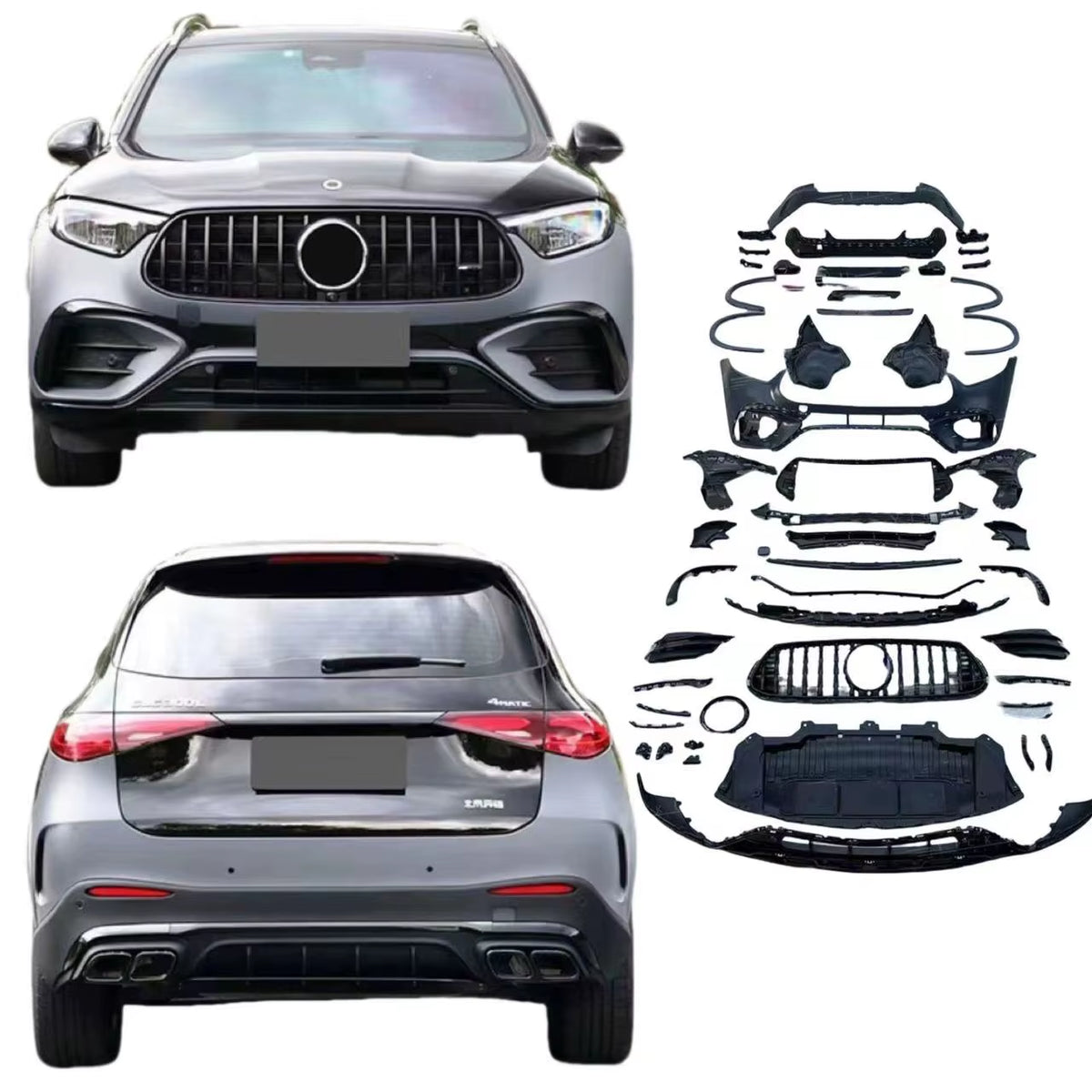 Upgrade to GLC63 AMG Style for Mercedes-Benz 2024 X254 Body Kit Front Bumper Kits with Lip