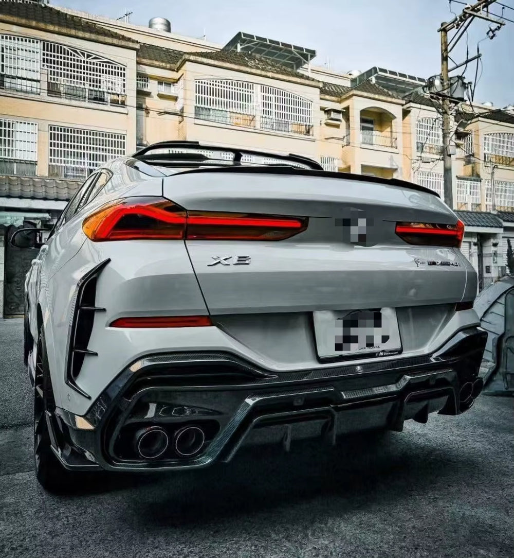 PK Style Carbon Fiber Rear Diffuser Rear Spoiler for BMW X6 G06 Body Kit