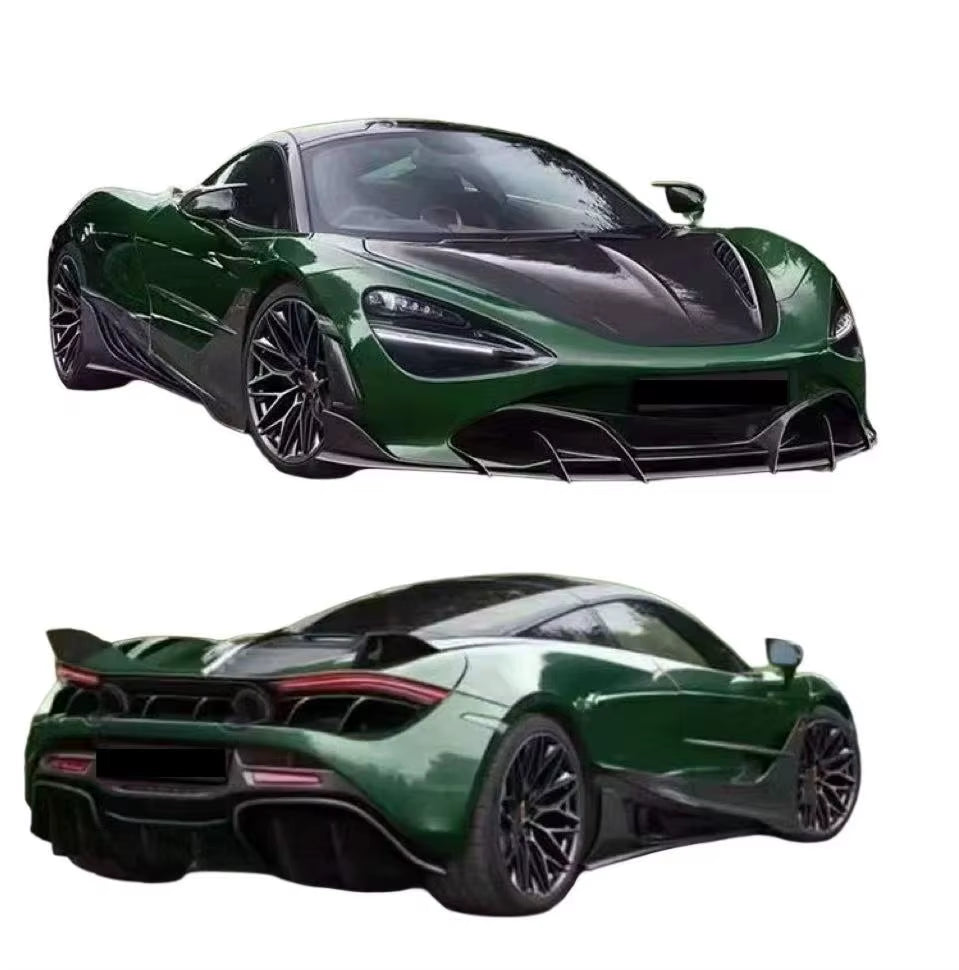 For Mclaren 720S Upgrade TOPCA Style Dry Carbon Front Lip Skirt Rear Diffuser Spoiler Hood Body Kit