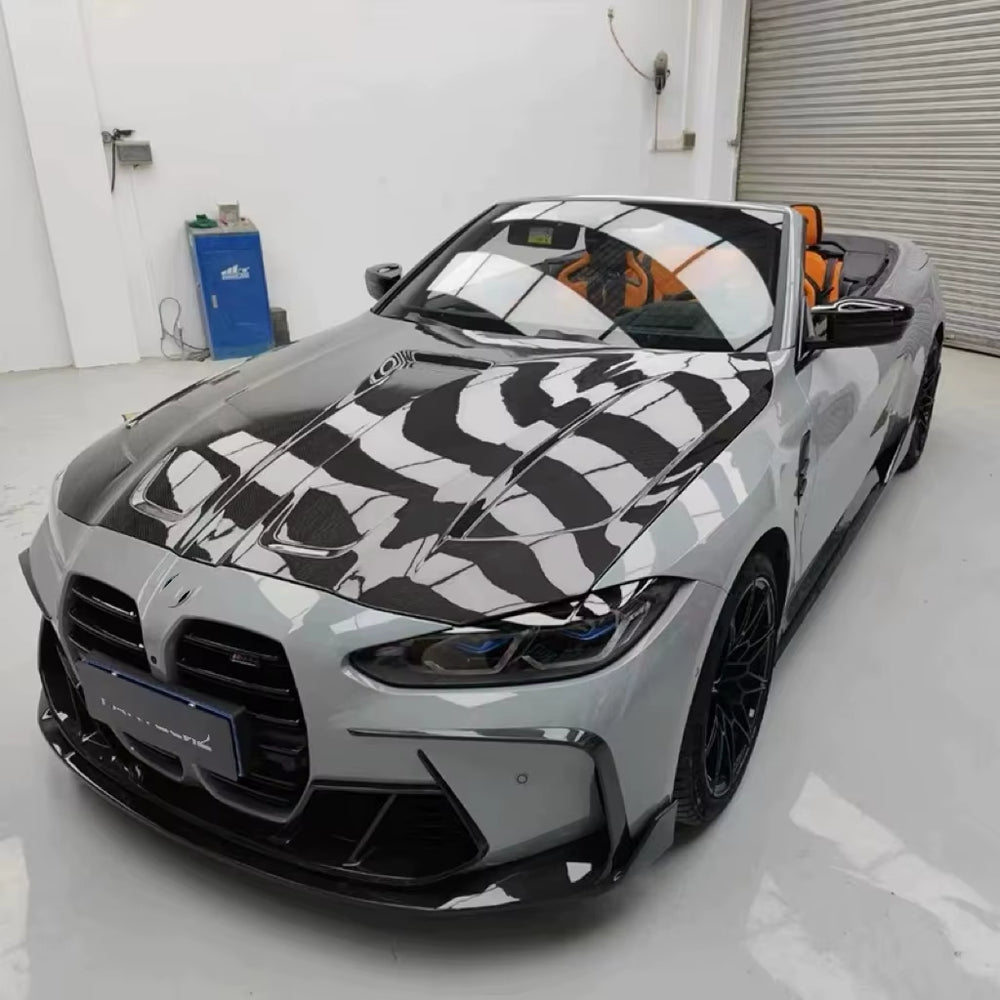 Pk Style High Quality Dry Carbon Fiber Body Kit for BMW M3 M4 G80 G82 Front Lip Skirt Rear Diffuser Spoiler Hood Body Kit