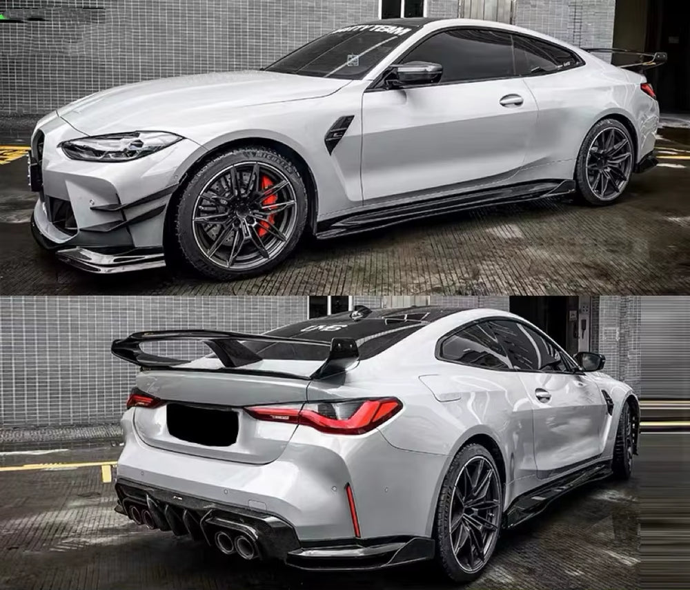 High-Quality Dry Carbon Fiber Body Kit for BMW M4 G82 Upgrade TK Style Front Lip Rear Diffuser Spoiler Hood