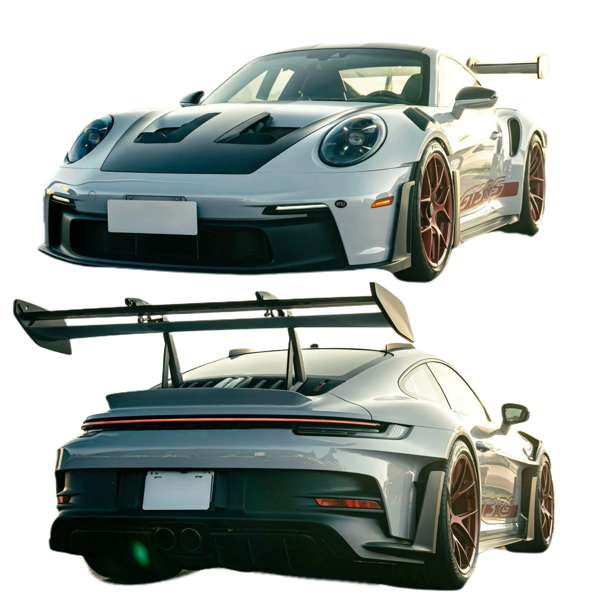High Quality Dry Carbon Fiber GT3RS Style Body Kit for Porsche 911 992 Front and Rear Bumper Spoiler Hood Wide Body Kit