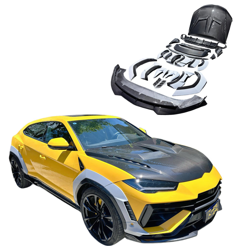 1016 Style High Quality Carbon Fiber Body Kit for Lamborghini URUS S Front Lip Rear Diffuser Side Skirts Hood Bodykit
