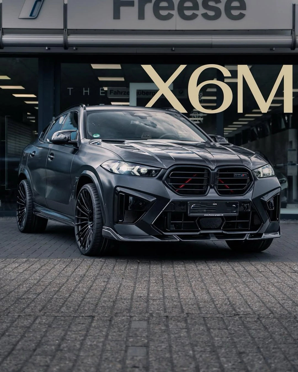 Kit carrosserie en fibre de carbone pour BMW X6 M F96, avec lame, bas de caisse, diffuseur, aileron et capot