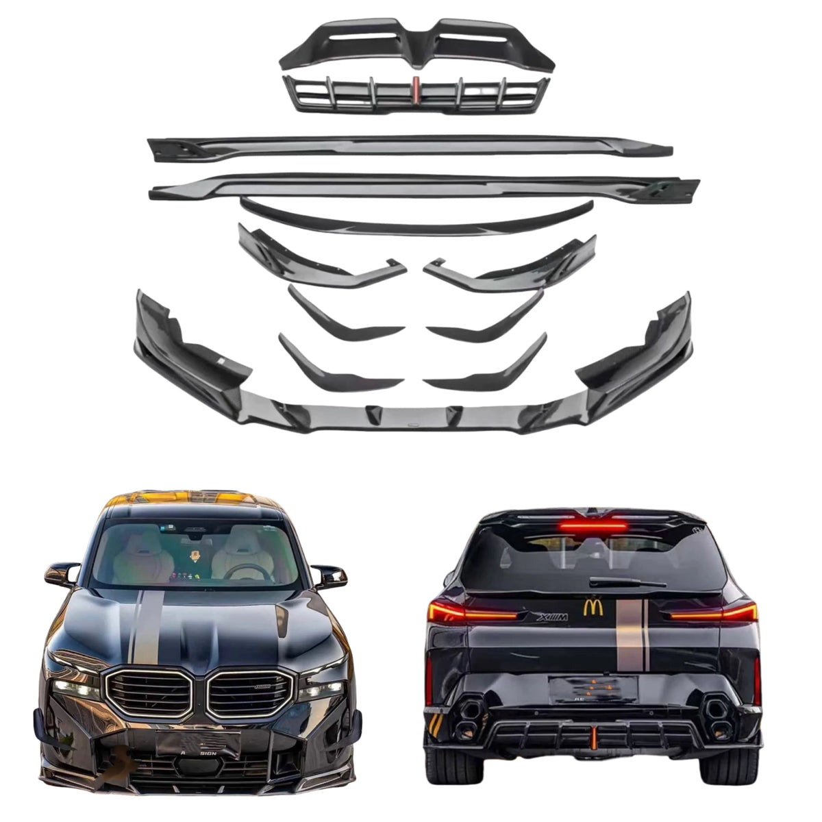 High Quality Dry Carbon Fiber A-E Style Body Kit for BMW XM G09 Mansori Style Front Lip Side Skirt Rear Lip Wheel Eyebrow Wing