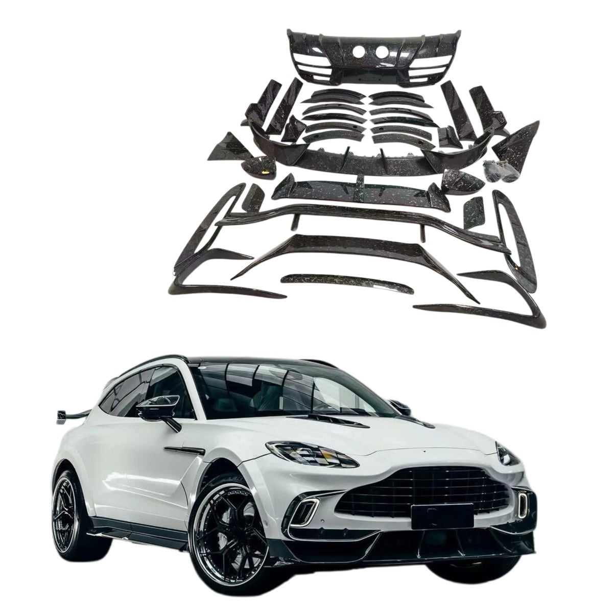 Dry Carbon Fiber Body Kit for Aston Martin DBX SUV MSY Style Wide Bodykit Car Bumper Exhaust Rear Wing