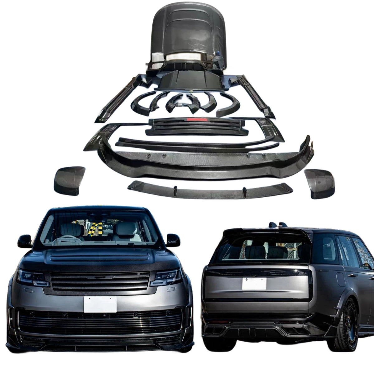 High Quality Carbon Fiber Body Kit of MSY Style Body Kit for Land Rover Range Front and Rear Bumper Side Skirts Diffuser Spoiler