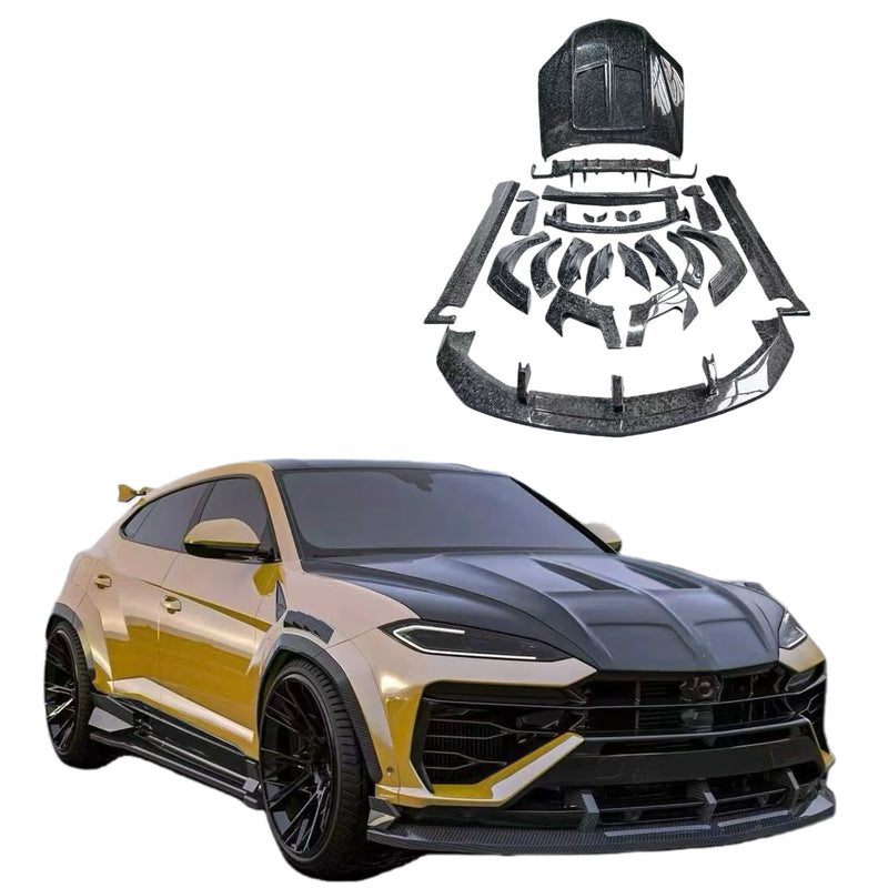 WD Style Dry Carbon Fiber Body Kit for Lamborghini URUS SE Front Lip Skirt Rear Diffuser Spoiler Hood Wide Body Kit