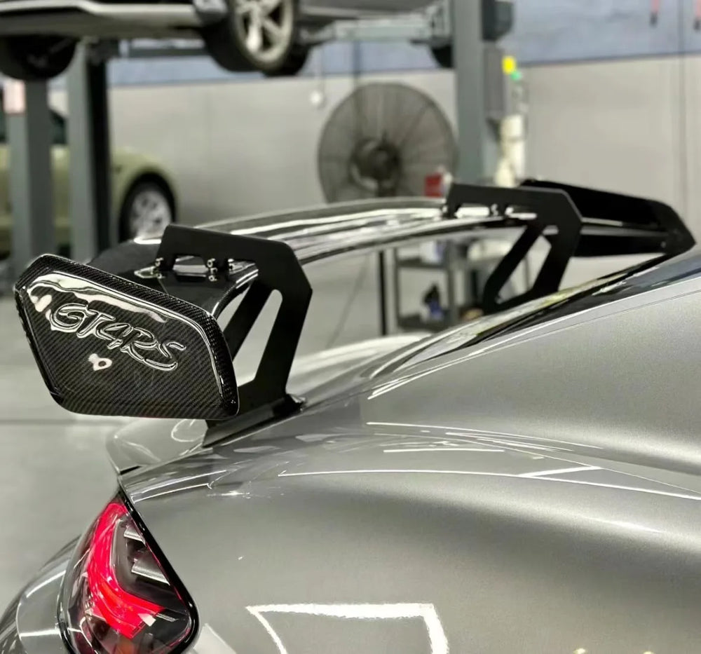 Alerón y difusor trasero estilo RS en fibra de carbono para Porsche 718 Cayman / Boxster