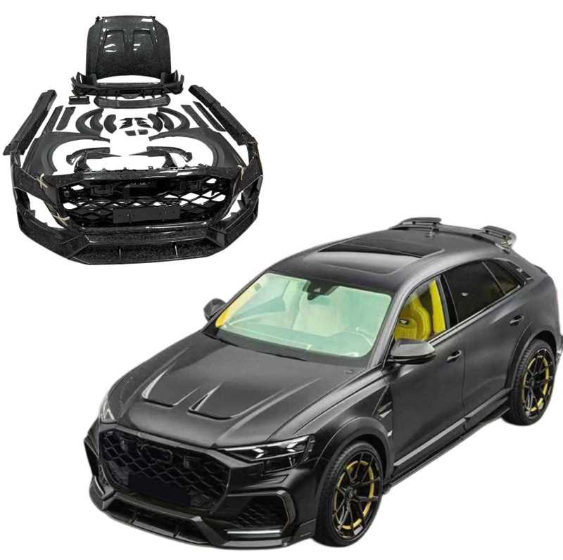 New MSY Sty Dry Carbon Fiber Body Kit for 2025 Audi Q8 RSQ8 Front Lip Side Skirt Rear Diffuser Spoiler Top Wing Bumper Hood