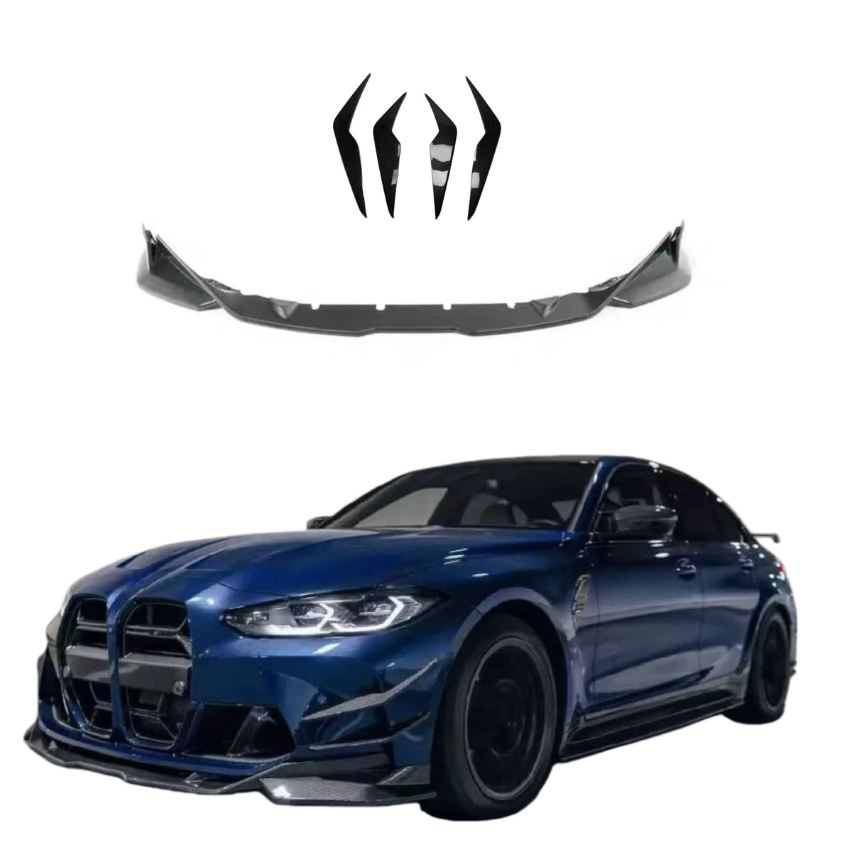 CFA Style Dry Carbon Fiber Body Kit for BMW M3 M4 G80G82 Dry Carbon Fiber Front Lip Front Air Knife