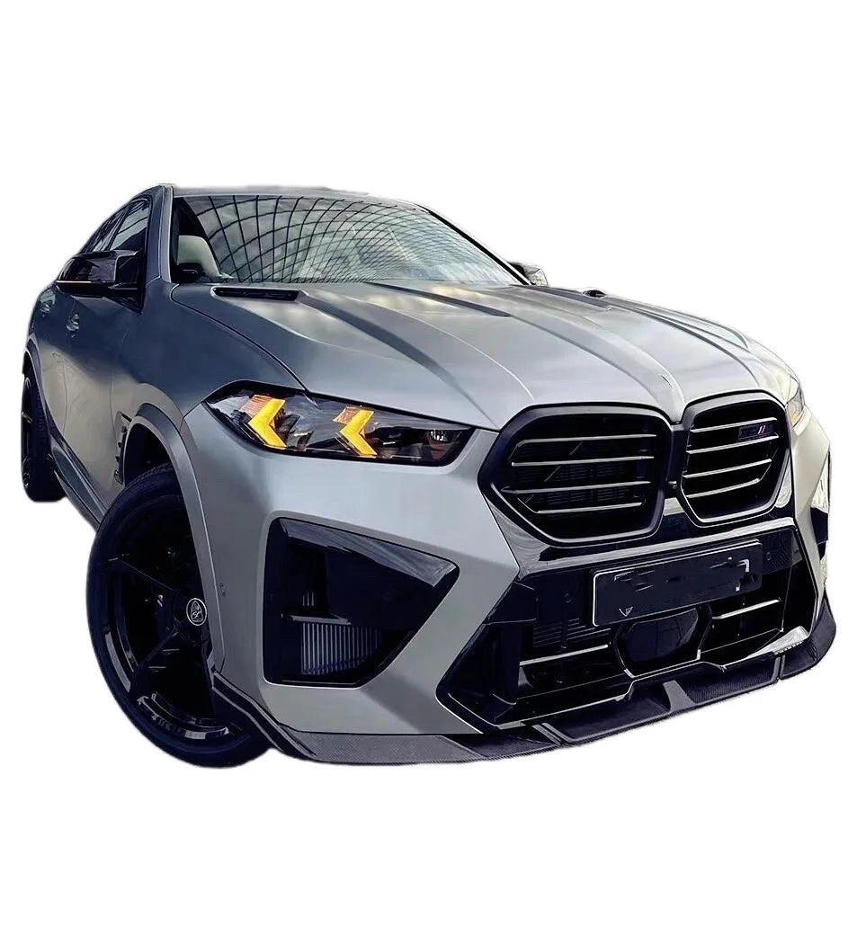 Kit carrosserie en fibre de carbone pour BMW X6 M F96, avec lame, bas de caisse, diffuseur, aileron et capot