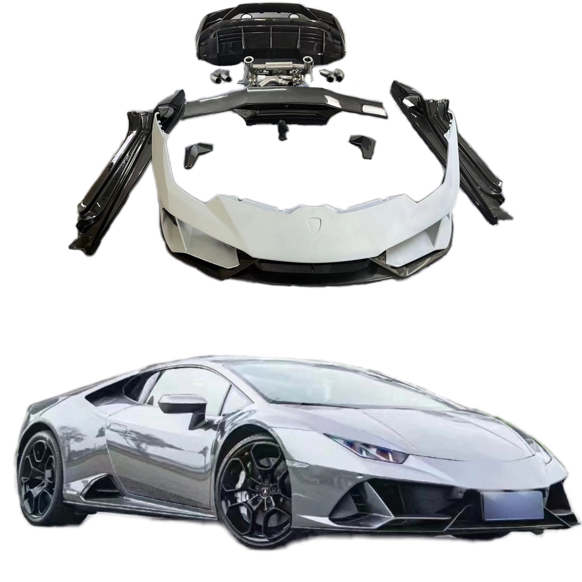 Upgrade Performante Body Kits for Lamborghini Huracan LP610 LP580 Front and Rear Bumper Lip Spoiler Rear Diffuser Body Kit