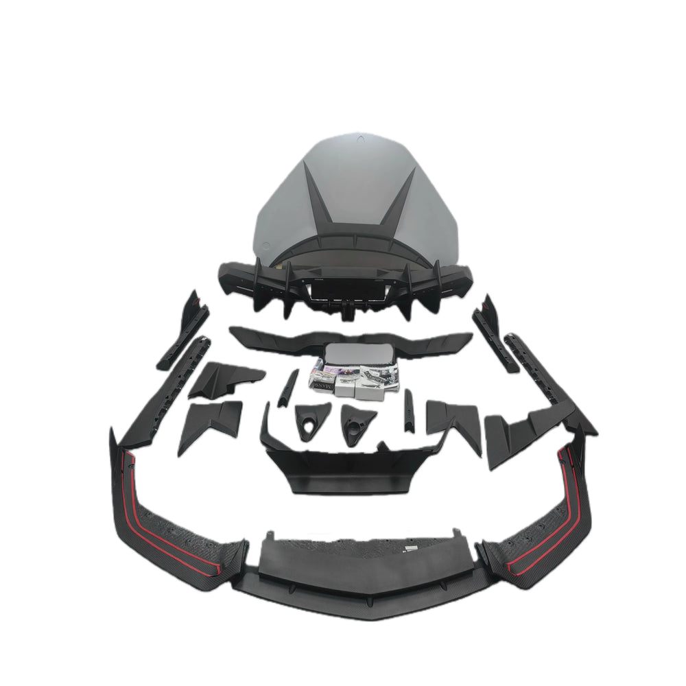 For Lamborghini Revuelto Upgrade MSY Dry Carbon Fiber Front Lip Skirt Rear Diffuser Spoiler Hood Mirror Body Kit
