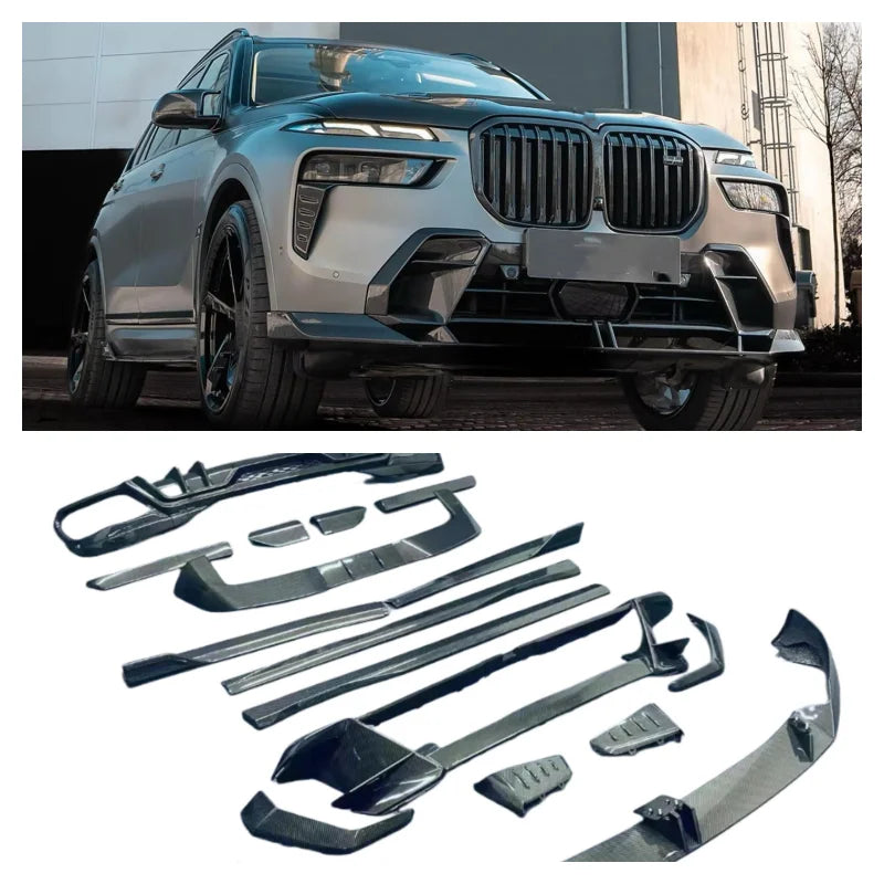 Difusor de parachoques trasero en fibra de carbono para BMW X7 G07 2019-2025