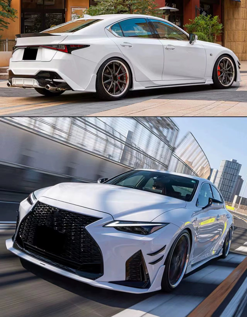 AT Style for Lexus Is Carbon Fiber Body Kit Front Lip Rear Diffuser Spoiler