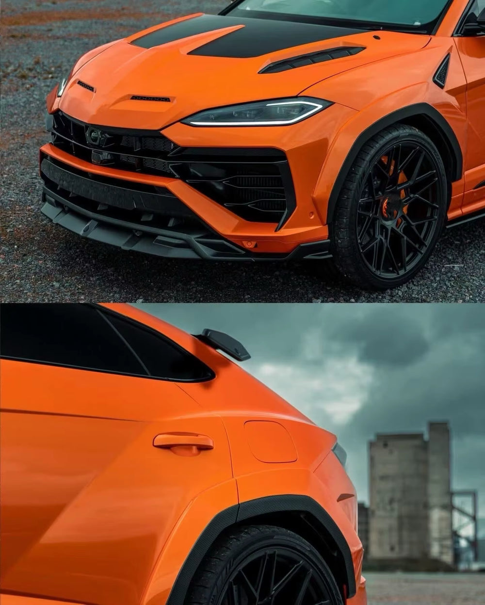 For Lamborghini Urus SE Upgrade U-Style Dry Carbon Fiber Kit Front Lip Side Skirts Rear Diffuser Spoiler Hood