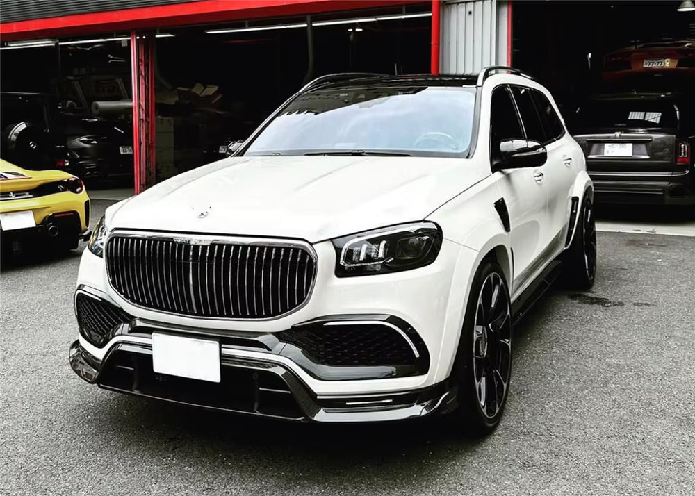 For Mercedes-Benz Gls Maybach Upgrade Msy Style Carbon Fiber Front Lip Skirt Rear Diffuser Spoiler Wide Body Kit